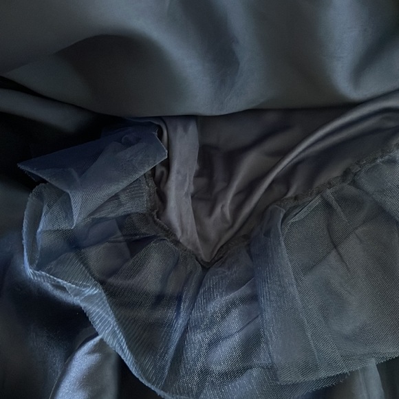 Speechless Kids | Size 16 Navy & Tan, Mesh & Pearl Elegant Formal Dress w Train - Picture 11 of 13